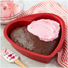 Molde para pastel con forma de corazón rojo, 9 pulgadas