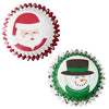Capacillos Santa y muñeco de nieve para mini cupcake